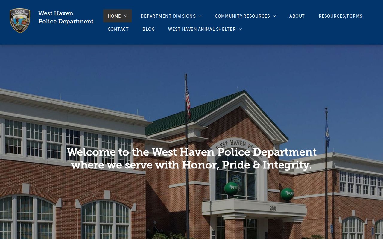 West Haven County arrest records through the West Haven Police Department home page