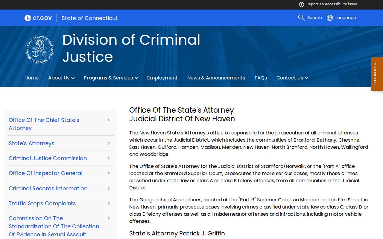West Haven criminal court records New Haven State's Attorney office
