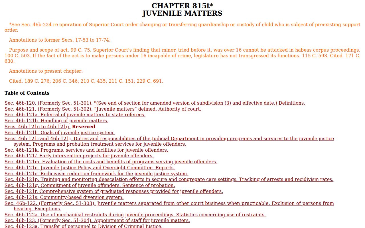 West Haven criminal court records juvenile confidentiality statutes