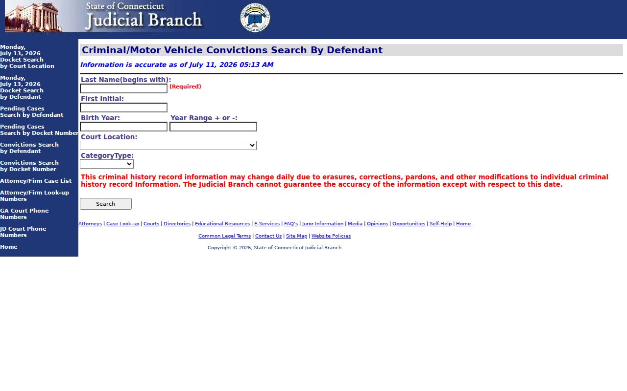 West Haven County criminal and motor vehicle court records search