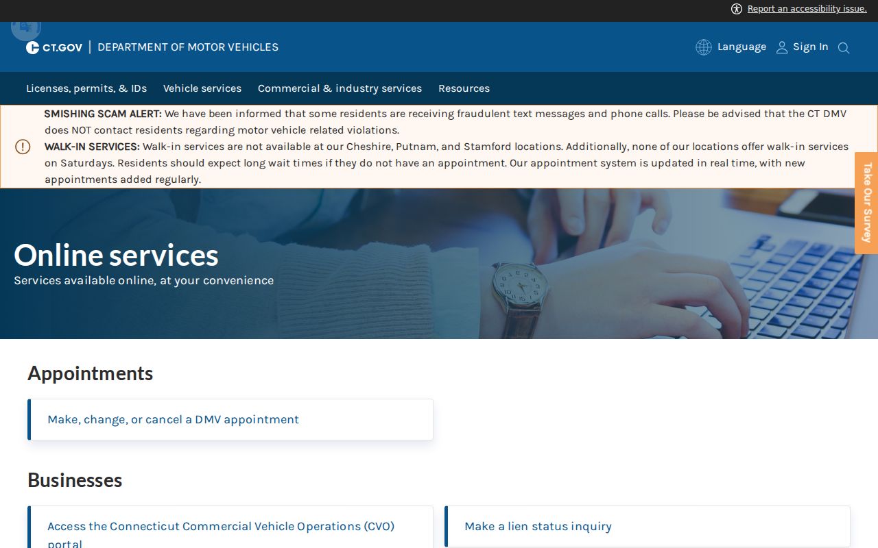 West Haven County traffic court records DMV online services