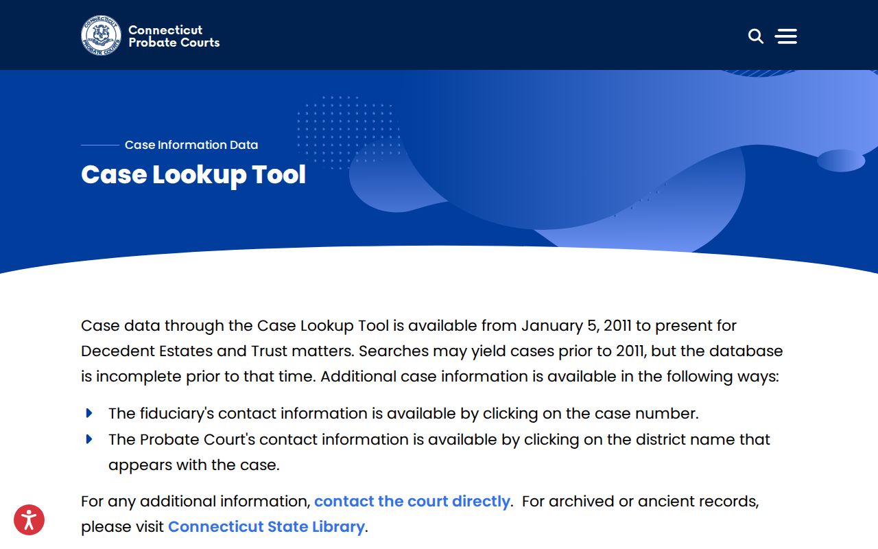 West Haven County Probate Court case lookup records