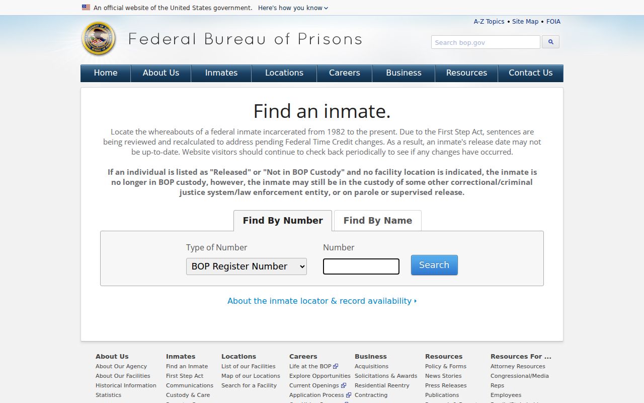 West Haven County inmate search federal Bureau of Prisons locator
