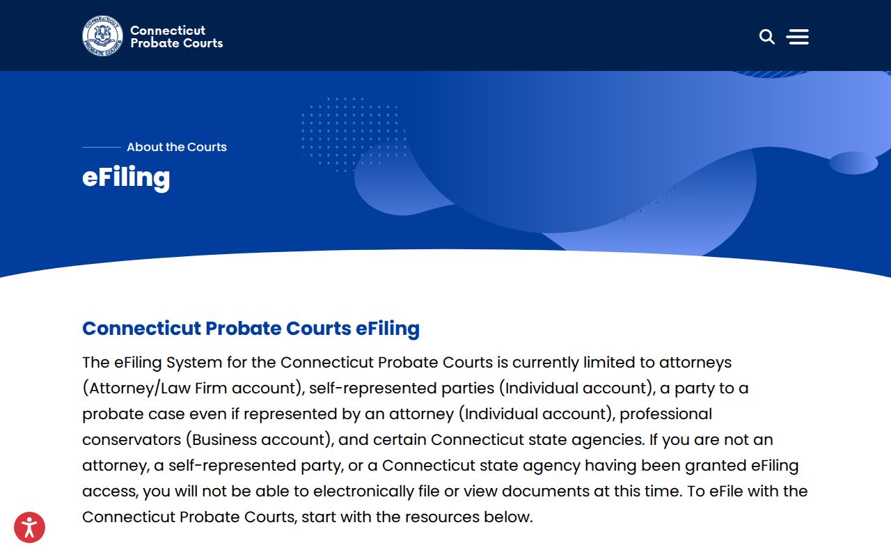West Haven County probate records Connecticut Probate eFiling page