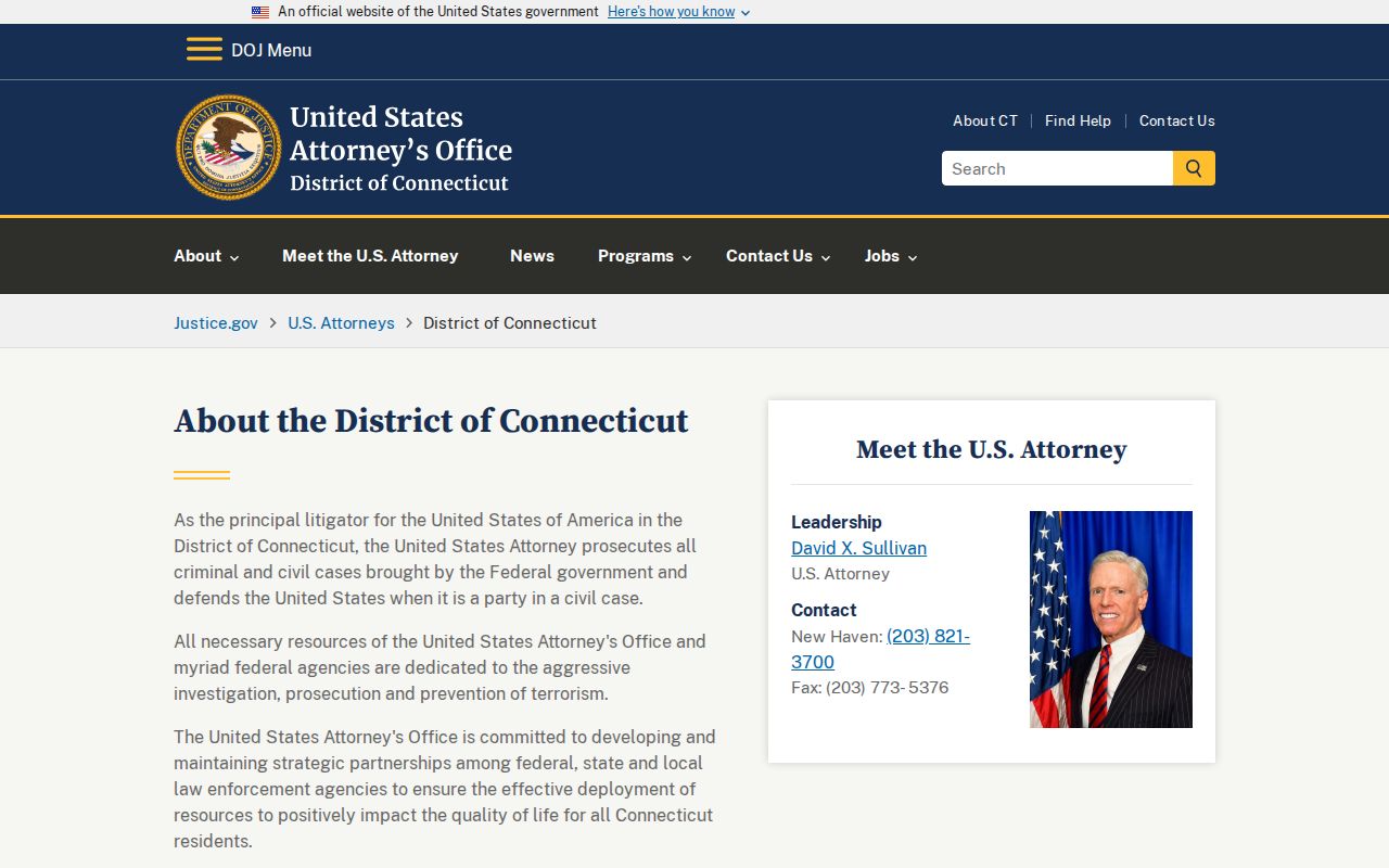 West Haven County warrant records federal prosecution source